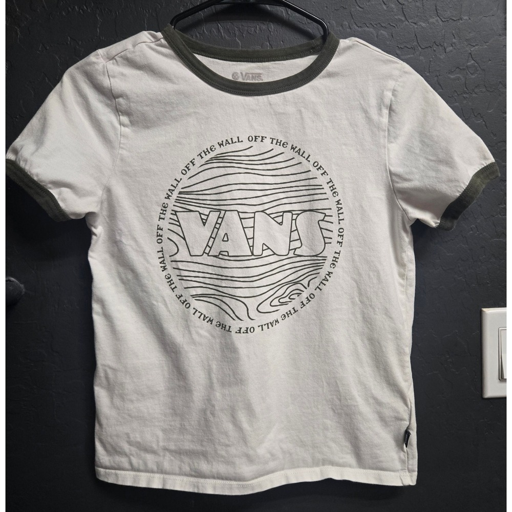 Vans Ringer T-Shirt S White Lizzie Armanto Off The Wall Green Trim Graphic Tee